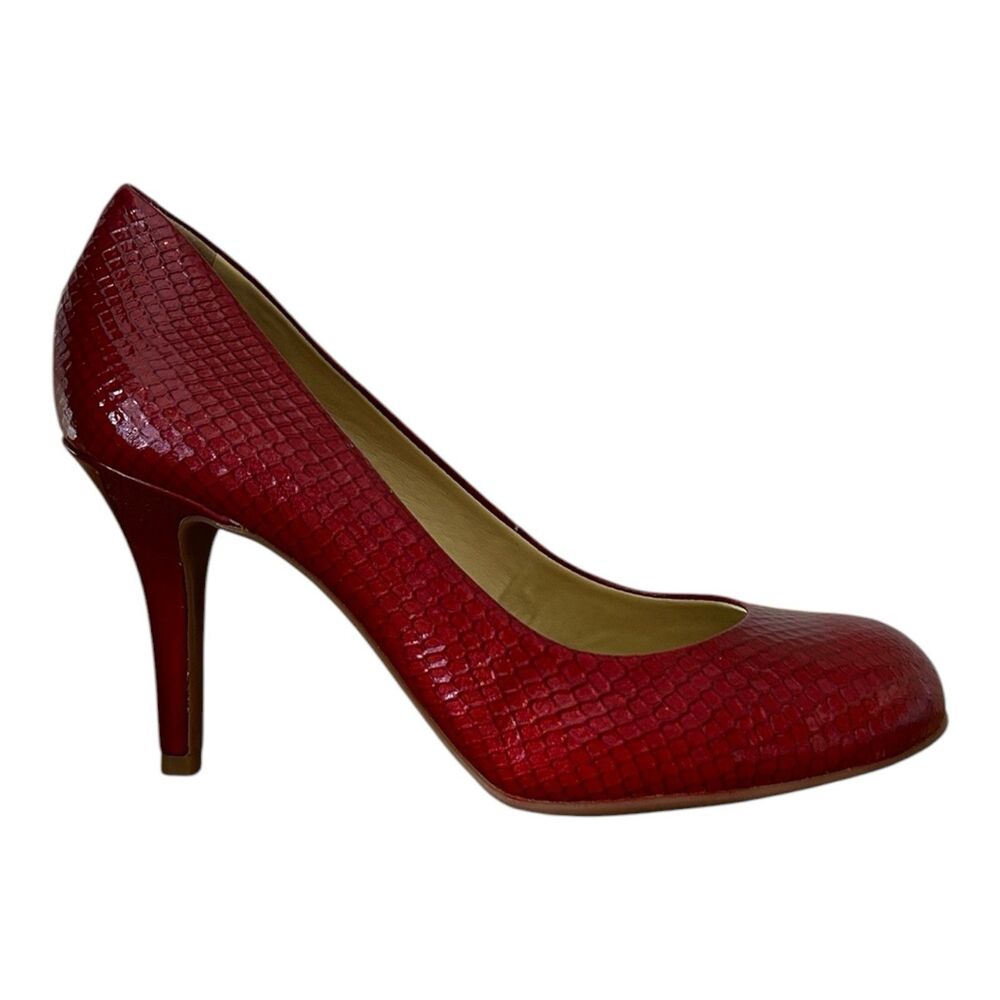 Gianni Bini Becca1 Royal Red Snake Embossed Pump Size 7M 3.5in Heel EUC